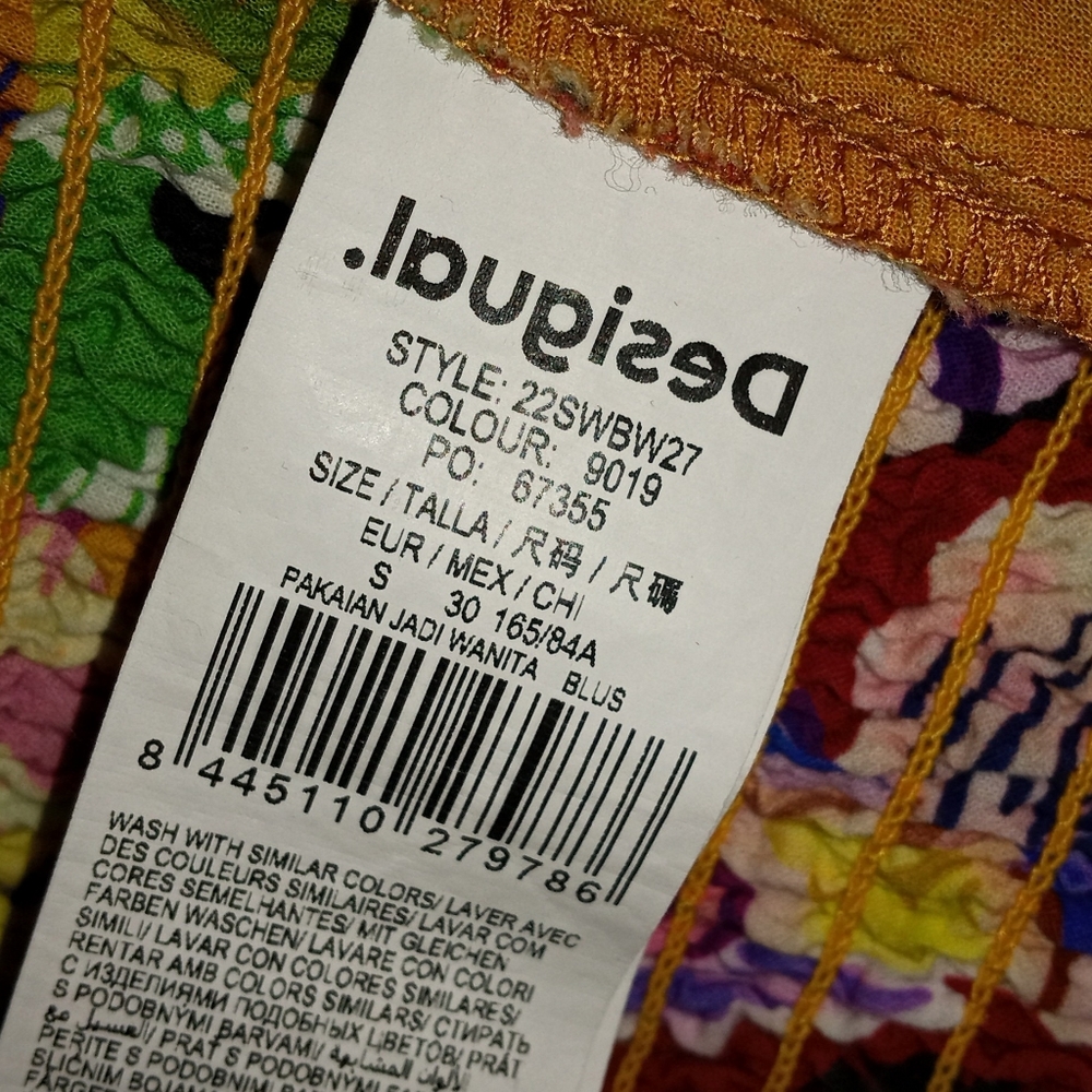 Desigual Floral Puff Sleeve Crop Top - Picture 4 of 4